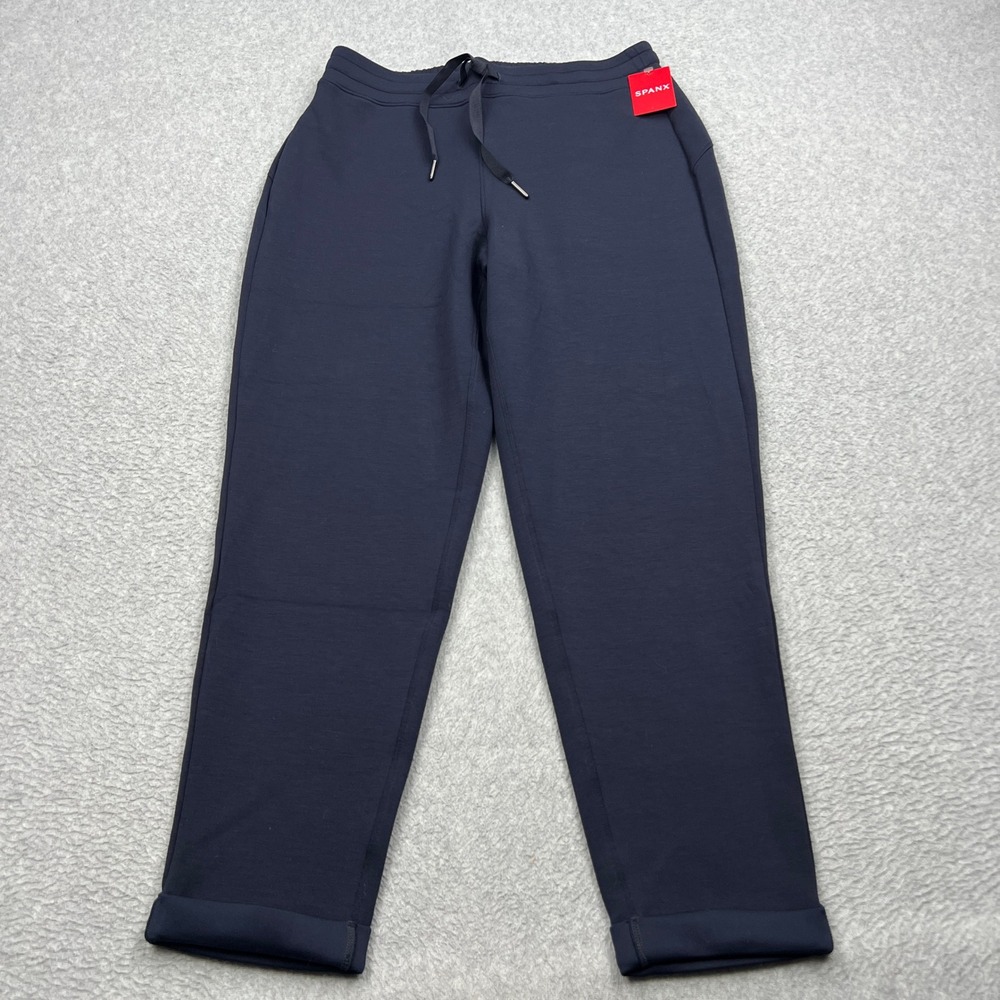 NEW Spanx AirEssentials Tapered Pants Womens Medium Classic Navy Soft Gym 50240R